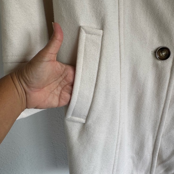 Michael Kors Wool Blend Cream Coat Women’s Size 10 Fall Winter Neutral - Picture 4 of 9